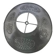 15-Inch Flared  Lamp Shade with Chisel in Smokey Black Tin image 2