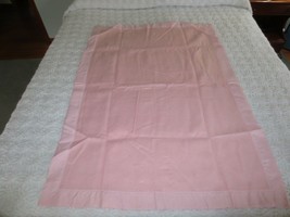 NOS Soft PINK Acrylic BABY CRIB BLANKET w/Satiny Binding - 34&quot; x 49&quot; - £15.95 GBP