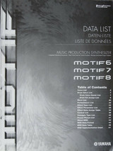 Yamaha MOTIF 6 / 7 / 8 Synthesizer Keyboard Original Data List Manual # ... - $24.74