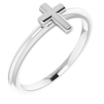 Sterling Silver Stackable Cross Ring - £93.57 GBP