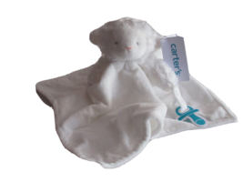 Carter’s White Lamb Sheep Baby Security Blanket Lovey Pacifier Holder Plush - £18.90 GBP