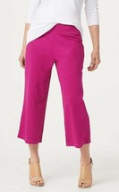 Bob Mackie Pull-On purple Knit Gaucho Pants L New A290588 - £12.89 GBP