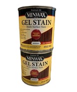 (2) Minwax Multi Surface Wood Gel Stain MAHOGANY  8 oz. Veneer FiberGlass - $48.51