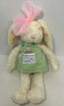 Hallmark Easter Bunny Rabbit Plush Ginger Sweets cream green apron pink bow - £5.44 GBP