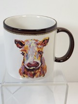 Farm COW Coffee Mug Cup White Mainstays Ceramic White Colorful - £8.12 GBP
