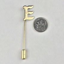Initial E Vintage Straight Stick Pin Gold Tone - £9.82 GBP