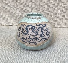 Boho Eclectic Earthy Art Pottery Mini 3 Inch Vase Signed w Artist Initia... - £7.63 GBP