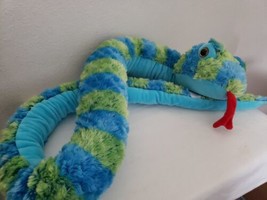 Fiesta 62&quot; Snake Plush Stuffed Animal Blue Green Rainbow Diamond A73775 - £26.99 GBP