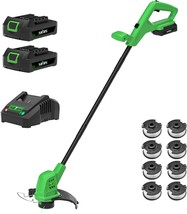 Soyus Weed Wacker Battery Powered 10 Inch, String Trimmer Cordless With 2 Pcs - £100.52 GBP