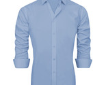 FLEX Men&#39;s Long Sleeve Light Blue Casual Button Down Dress Shirt M - $20.78