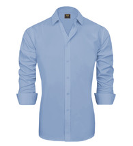 FLEX Men&#39;s Long Sleeve Light Blue Casual Button Down Dress Shirt M - £16.46 GBP