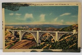 George Westinghouse Mem Bridge &amp; Plants Lincoln Hwy E Pittsburgh Pa Postcard F7 - £3.09 GBP