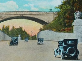 c1920 Arch Bridge Driveway Eden Park Cincinnati Ohio Vintage Postcard Cars - £13.54 GBP