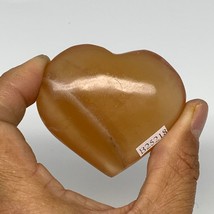 74.8g, 2&quot;x2.3&quot;x0.8&quot; Honey Calcite Heart Gemstones, Collectible @Pakistan, B25218 - £5.03 GBP