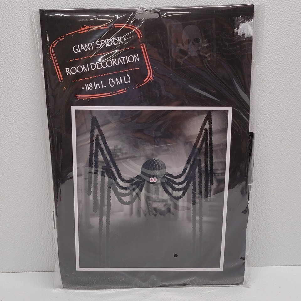 Hanging Honeycomb Black Spider Halloween Haunted House Decoration Prop - $13.27