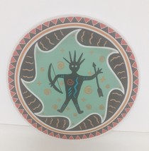 VTG Native Tribal Style Plate Dish Decorative Decor  Heavyweight 8&quot; Figure - £31.09 GBP