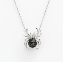 1/10CT Real Moissanite Spider Pendant Necklace 14K White Gold Plated 18&quot; Chain - $86.35