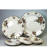 Royal Doulton Old Leeds Sprays 5-pc Setting 4 Plates 1 Bowl D3548 Rd No ... - $304.10 MXN