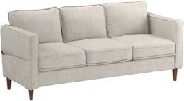 Sand-Colored Mellow Hana Modern Loveseat/Sofa/Couch In Linen Fabric With... - £467.31 GBP