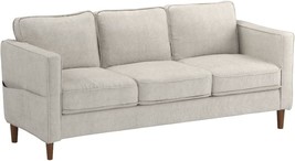 Sand-Colored Mellow Hana Modern Loveseat/Sofa/Couch In Linen Fabric With... - £447.08 GBP