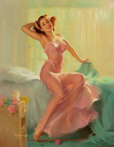 Beautiful Woman PInk Nightgown 8.5x11&quot; Photo Print Bill Medcalf Pinup Fine Art - £5.93 GBP