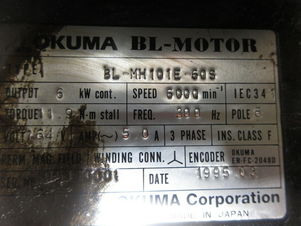 SPECIAL PRICE OKUMA BL-MOTOR BL-MH101E-60S 1995.03 300HZ ER-FC-2048D Item image 5