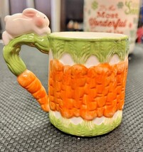 Vintage Bunny Mug Carrots Coffee Mug Handle Easter Table Decor - $14.85