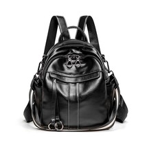 2022 Women Leather Backpa Vintage Female Shoulder Bag Dos Travel Ladies Bagpack  - £45.81 GBP