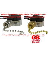 PULL CHAIN 3A SWITCH Nickel or Brass Gardner Bender GB SHINE TOP LS-301A... - $336.66 MXN+
