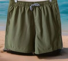Men’s Biwisy Swim Trunks M Olive Green Pockets Mesh Lining, NWT - $16.82