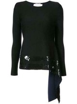 OSCAR de la RENTA Asymmetric Virgin Wool Sequin Sweater (Size S) -$1890.00! - £707.92 GBP