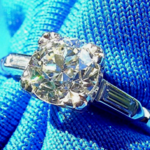 Earth Mined DIAMOND Deco Engagement Ring Antique PLATINUM Solitaire APPRAISAL 5 - $9,963.32 CAD