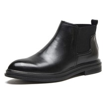 Men&#39;s Chelsea Boots Autumn Winter Leather Men Ankle Boots Italian Office Shoes M - £74.06 GBP