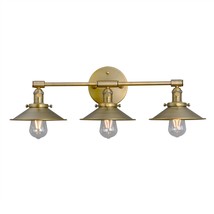 Antique Brass Wall Sconce 3 Light Vanity Light With 7.87 Metal Flared Light Shad - £188.60 GBP