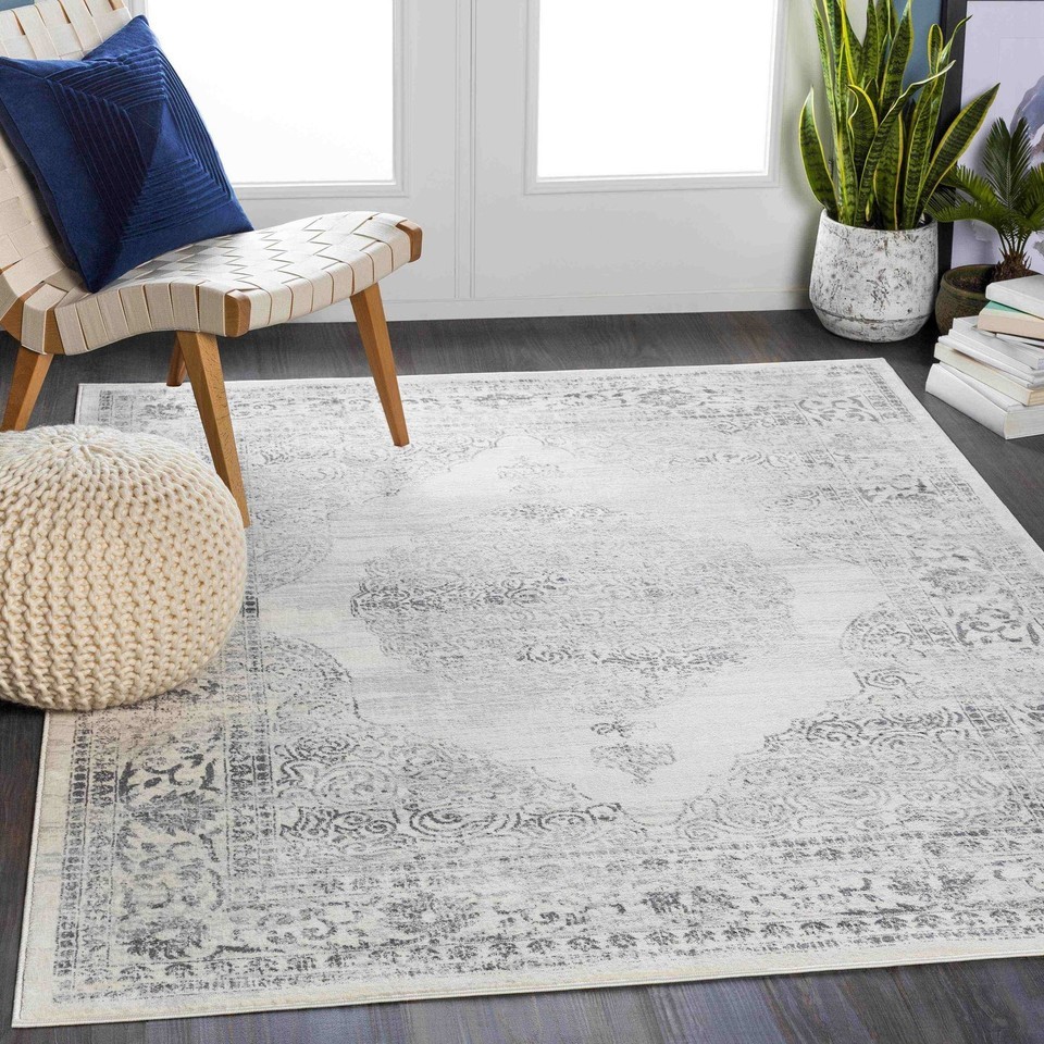 Size: 6&#39;7&quot; x 9&#39; Rectangle - Caloundra 7x9 Distressed Medallion Area Rug ... - $112.15