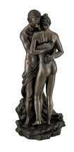 The Lovers Bronze Finished Loving Touching Couple Nude Statue - £69.68 GBP