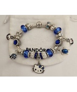 Beautiful Blue Ocean Kitty - Authentic Pandora Bracelet w/receipt - £114.02 GBP
