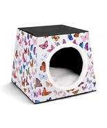 Mondxflaur Butterfly Cat Beds for Indoor Cats Cave Bed 3 in 1 Pet House - £26.43 GBP