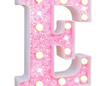 Led Marquee Letter Lights, Light Up Pink Glitter Alphabet Letter E Sign ... - $20.99