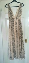 H&amp;M snake print chiffon maxi v neck dress, wedding, size 8 blogger sold out - £28.94 GBP