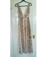 H&amp;M snake print chiffon maxi v neck dress, wedding, size 8 blogger sold out - €31,52 EUR