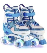 Sulifeel Snow Adjustable Light up Roller Skates for Girls 13C-3Y - $39.59