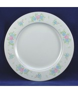 Dinner Plate China Garden by Prestige Porcelain Floral Pink and Blue Roses - $4.00