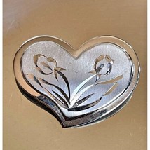 Sweet Beau 925 Sterling Silver Bright Cut Heart Accent Brooch Sky - $26.14