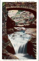 Cascade at Rainbow Falls Watkins Glen New York Postcard - £4.12 GBP