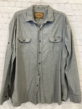 Red Camel Men&#39;s Gray long sleeve button up casual Shirt XXL  100% Cotton... - $8.90