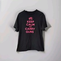 Bass Pro Shops size Large Women&#39;s &quot;KEEP CALM AND CARRY GUNS&quot; Black Pink ... - $7.91