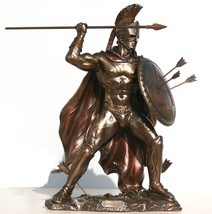 LEONIDAS Greek Spartan King Warrior Statue Sculpture Figure Bronze Finish 12.5in - £94.79 GBP