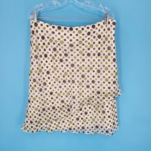 Karin Stevens Green Brown Polka Dot Lined Skirt Womens Size 14 - £7.91 GBP