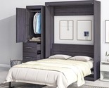 Full Size Murphy Bed, Multifunctional Storage Bed Wall Bed With 3 Drawer... - $2,131.99